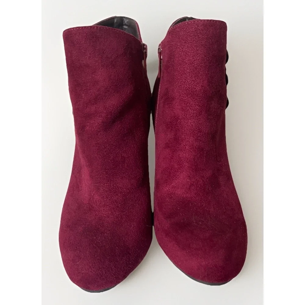 Rialto‎ Womens Cairo Fabric Closed Toe Ankle Fashion, Burgundy/Suedette Size 5 M